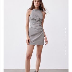 Zara draped linen dress